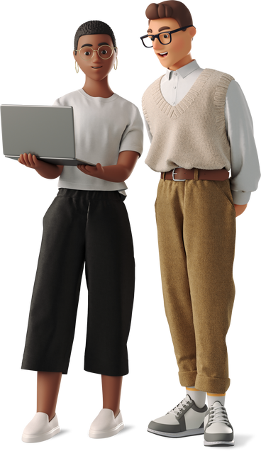 3d-business-man-and-woman-working-with-laptop-1